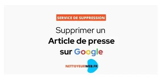 Service suppression article de presse sur Google